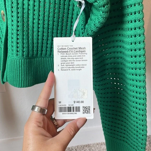 Lululemon Cotton Crochet Mesh Relaxed-Fit Cardigan - Picture 8 of 10